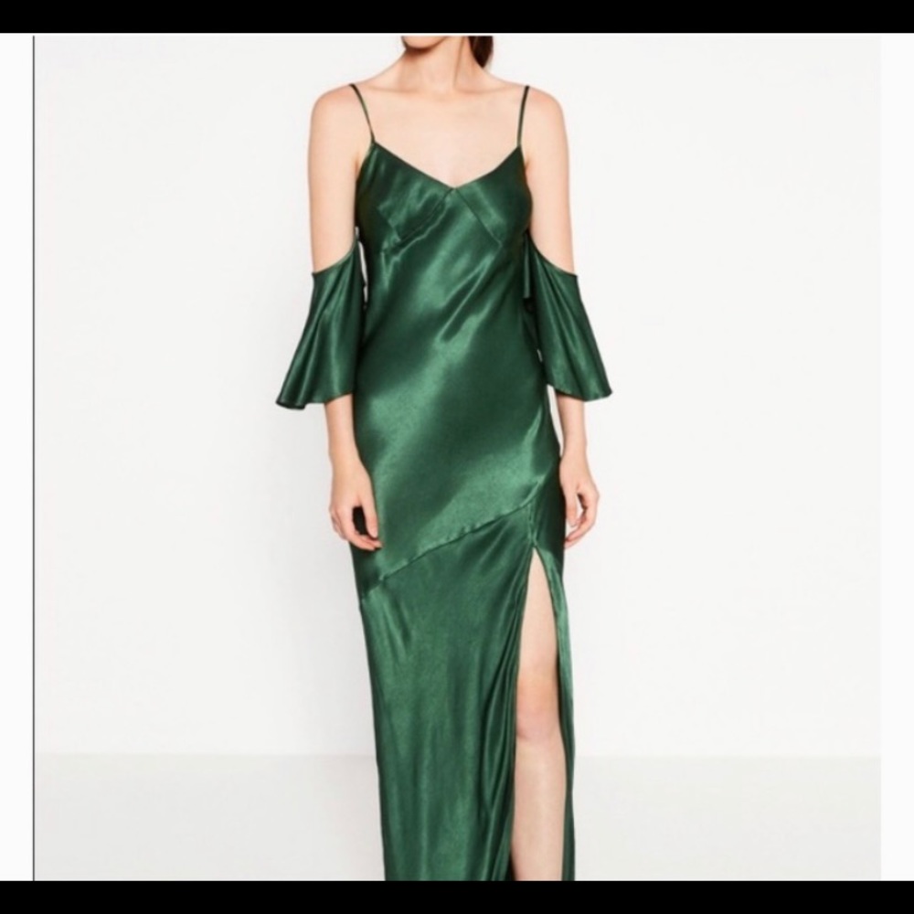 Zara strapped green maxi dress